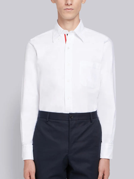 OXFORD SHIRT WITH GROSGRAIN PLACKET WHITE