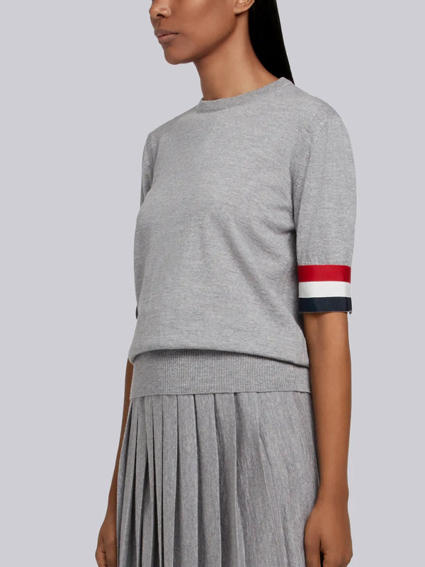 FINE MERINO WOOL RWB GROSGRAIN CUFF TEE - image 2