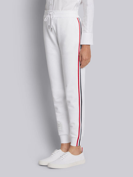 CLASSIC LOOPBACK STRIPE SWEATPANTS WHITE