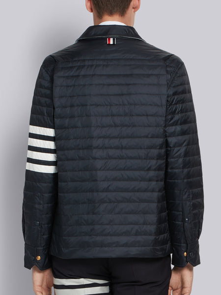 ネイビー ダウンフィル 4BAR シャツジャケット ネイビー