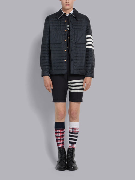 ネイビー ダウンフィル 4BAR シャツジャケット ネイビー