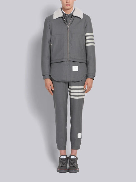PLAIN WEAVE 4-BAR SWEATPANTS MED GREY