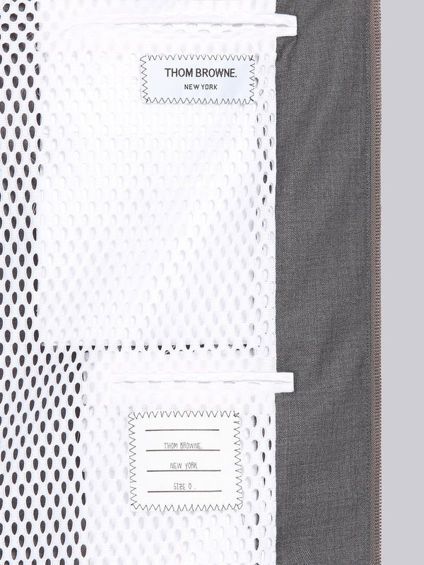 Medium Grey Super 120s Wool Twill Armband Zip-up Shirt Jacket - image 3