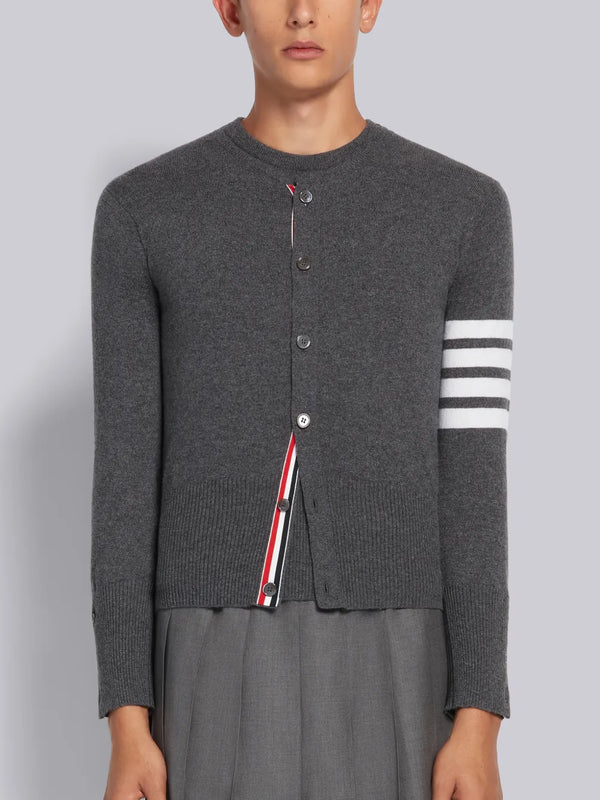 CASHMERE 4-BAR CREW NECK CARDIGAN - featured image