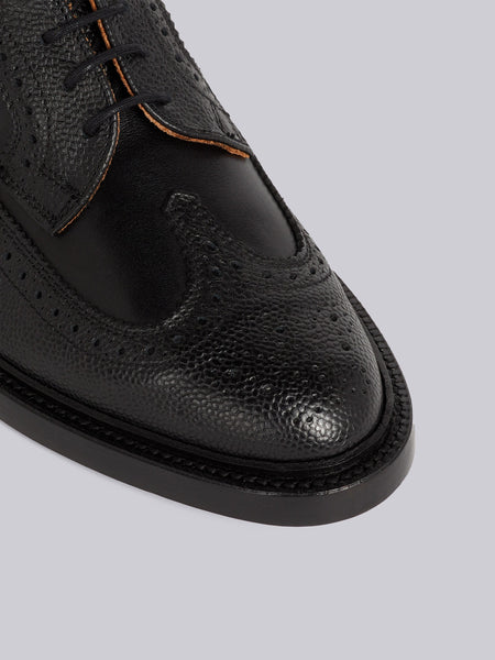 BLACK PEBBLED CALFSKIN MIX LONGWING BROGUE BLACK