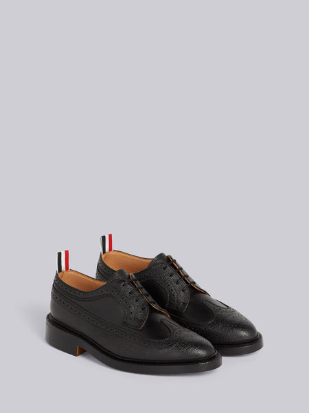 BLACK PEBBLED CALFSKIN MIX LONGWING BROGUE BLACK