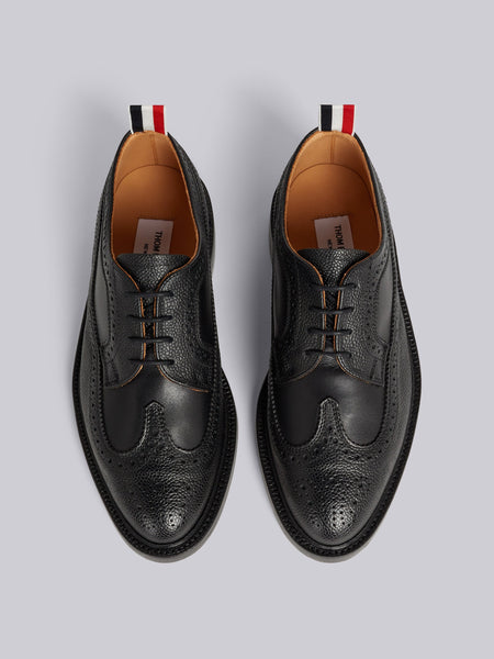 BLACK PEBBLED CALFSKIN MIX LONGWING BROGUE BLACK