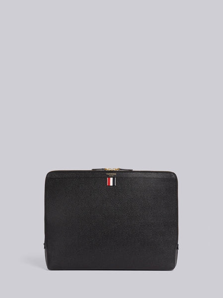 PEBBLE GRAIN LEATHER DOCUMENT HOLDER DARK GREY
