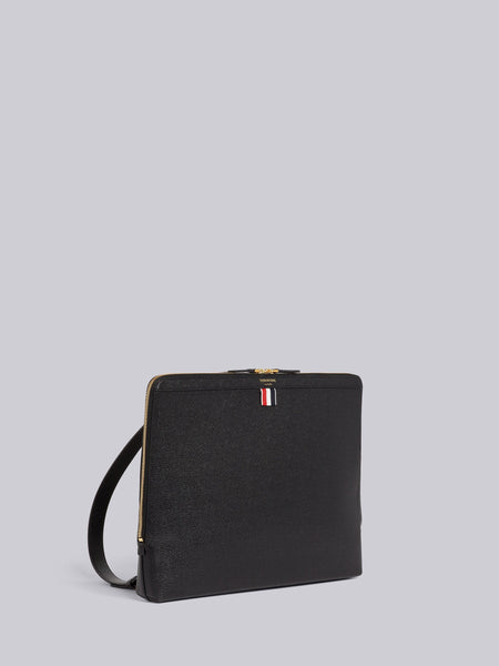 PEBBLE GRAIN LEATHER DOCUMENT HOLDER DARK GREY