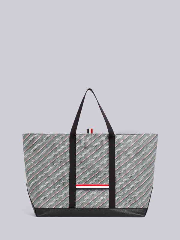 STRIPED LEATHER-TRIM TOTE BAG - featured image