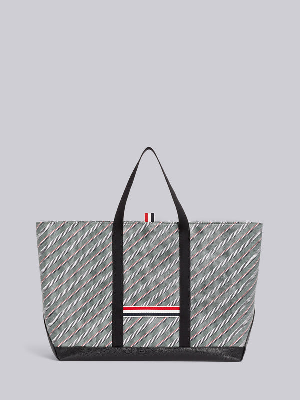 STRIPED LEATHER-TRIM TOTE BAG - image 4
