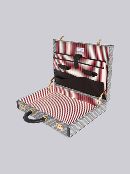 MEDIUM GREY MONOGRAM COATED CANVAS LEATHER FRAME ATTACHE CASE ミディアム グレー