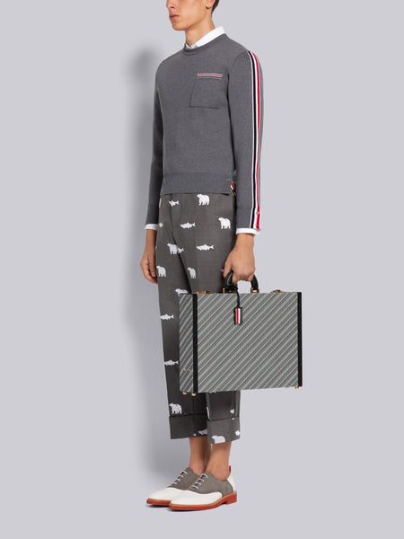 MEDIUM GREY MONOGRAM COATED CANVAS LEATHER FRAME ATTACHE CASE ミディアム グレー