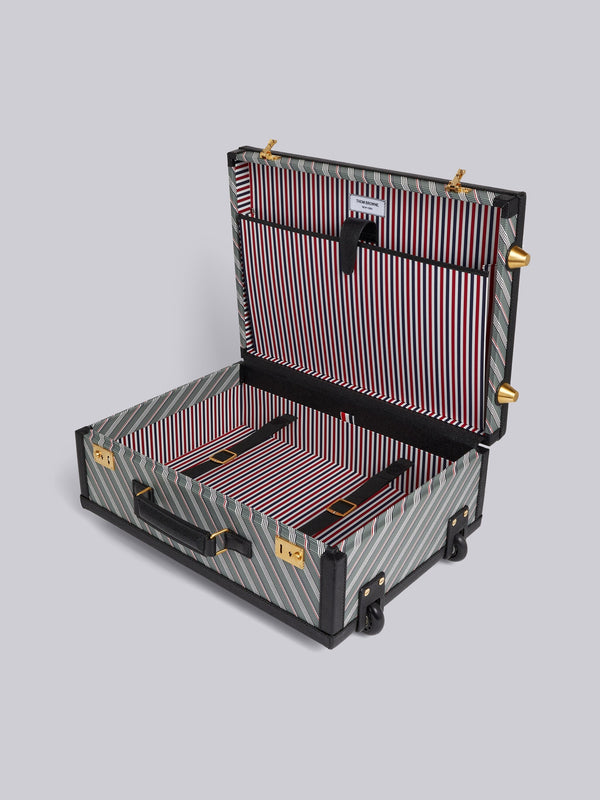 HARD SIDED CARRY ON SUITCASE WITH LEATHER FRAME IN MONOGRAM COATED CANVAS - L35, H49.5, W18 - image 4