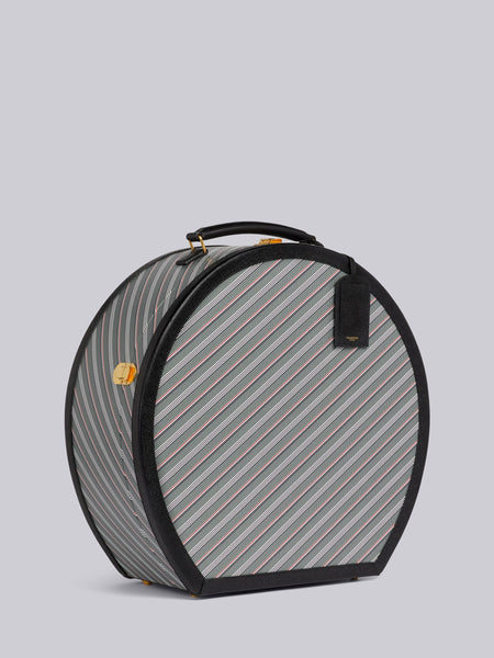 HAT BOX WITH LEATHER FRAME IN MONOGRAM COATED CANVAS - L50, H48, W21 MED GREY O/S MED GREY