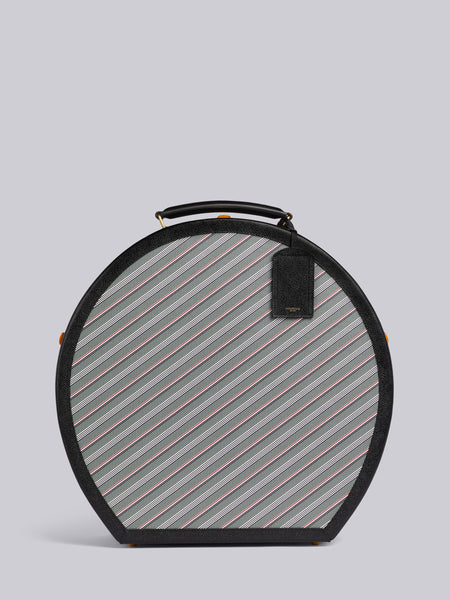 HAT BOX WITH LEATHER FRAME IN MONOGRAM COATED CANVAS - L50, H48, W21 MED GREY O/S MED GREY