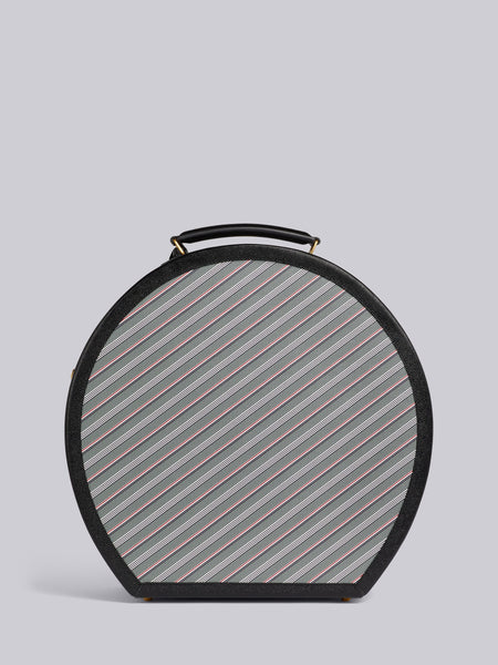 HAT BOX WITH LEATHER FRAME IN MONOGRAM COATED CANVAS - L50, H48, W21 MED GREY O/S MED GREY