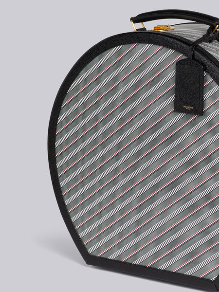 HAT BOX WITH LEATHER FRAME IN MONOGRAM COATED CANVAS - L50, H48, W21 MED GREY O/S MED GREY