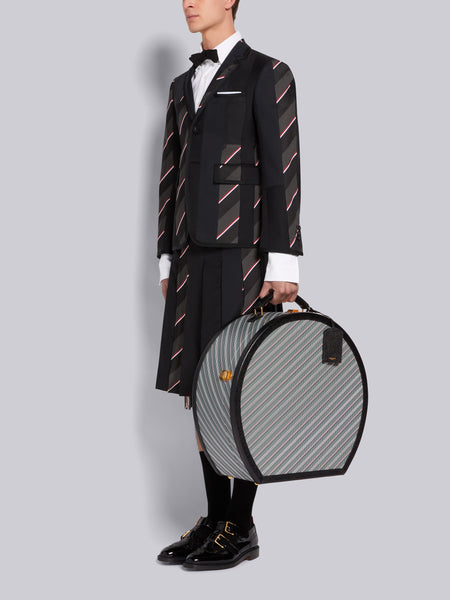 HAT BOX WITH LEATHER FRAME IN MONOGRAM COATED CANVAS - L50, H48, W21 MED GREY O/S MED GREY