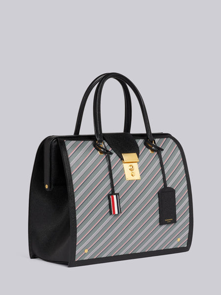 MEDIUM GREY MONOGRAM COATED CANVAS LEATHER FRAME MR. THOM BAG ミディアム グレー