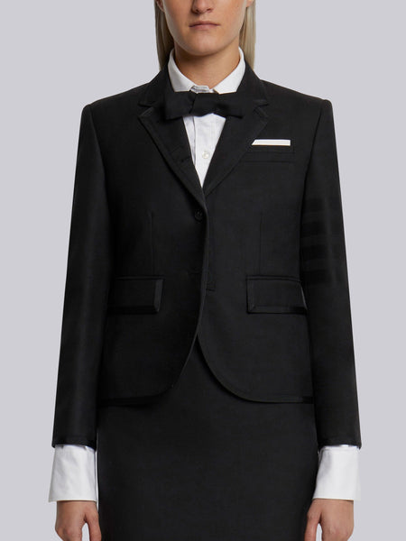 Step Twill 4-Bar Tipping High Armhole Sport Coat BLACK