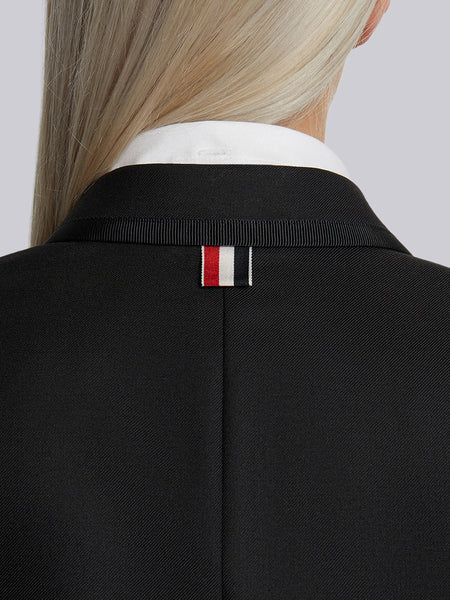 Step Twill 4-Bar Tipping High Armhole Sport Coat BLACK