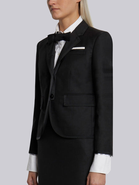 Step Twill 4-Bar Tipping High Armhole Sport Coat BLACK