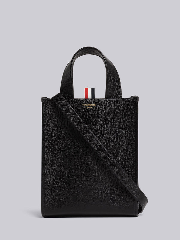 PEBBLE GRAIN LEATHER SMALL SQUARE TOTE BAG - featured image