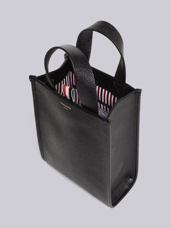 PEBBLE GRAIN LEATHER SMALL SQUARE TOTE BAG - image 2