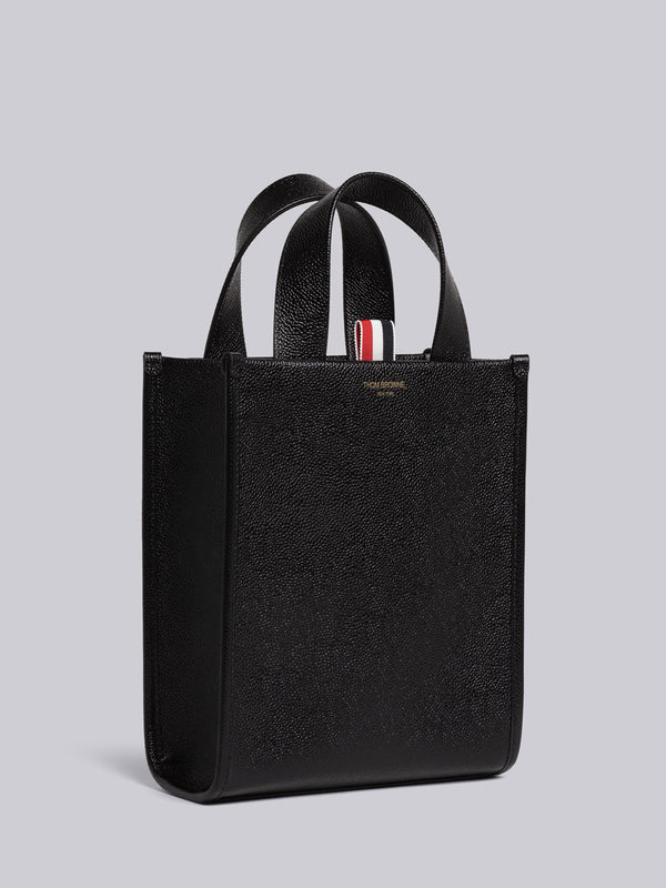 PEBBLE GRAIN LEATHER SMALL SQUARE TOTE BAG - image 4
