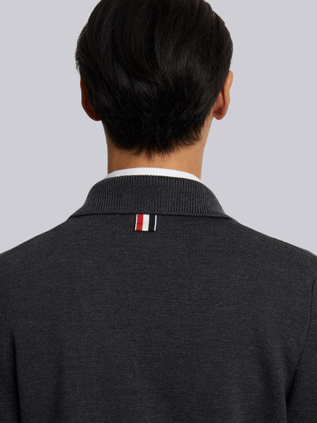 4-BAR STRIPE ZIP-UP BOMBER JACKET DARK GREY