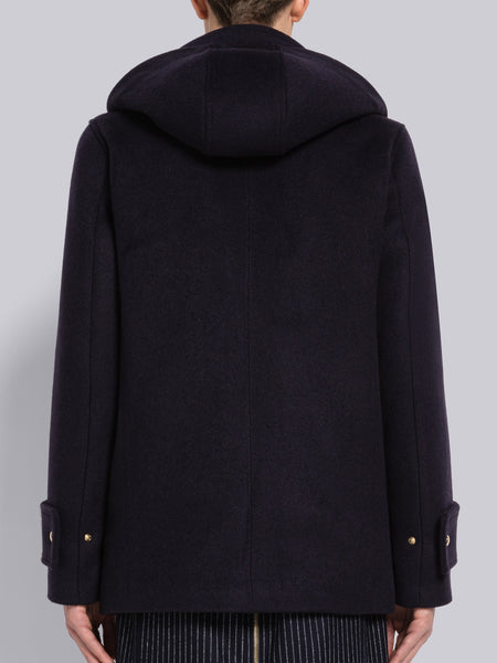 Military Weight Cashmere Snap Front Rain Parka NAVY