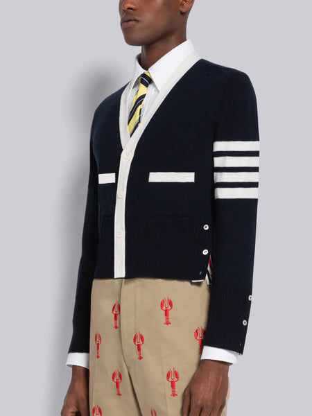 CASHMERE 4-BAR CARDIGAN NAVY