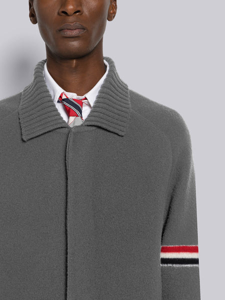 MILANO RWB STRIPED CAR COAT MED GREY