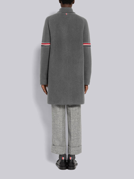 MILANO RWB STRIPED CAR COAT MED GREY