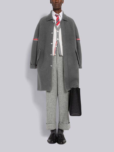 MILANO RWB STRIPED CAR COAT MED GREY