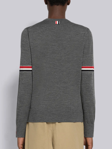 FINE MERINO WOOL ARMBAND PULLOVER MED GREY