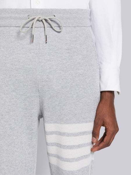 CASHMERE WAFFLE 4-BAR SWEATPANTS LT GREY