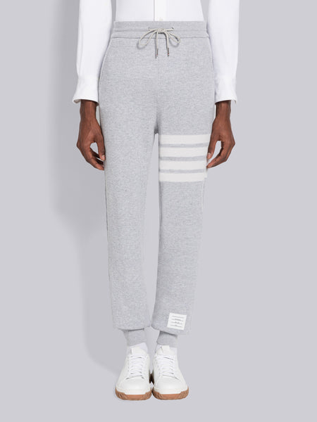 CASHMERE WAFFLE 4-BAR SWEATPANTS LT GREY