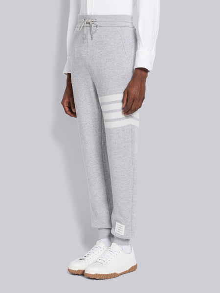CASHMERE WAFFLE 4-BAR SWEATPANTS LT GREY