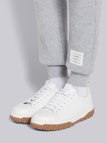 CASHMERE WAFFLE 4-BAR SWEATPANTS LT GREY