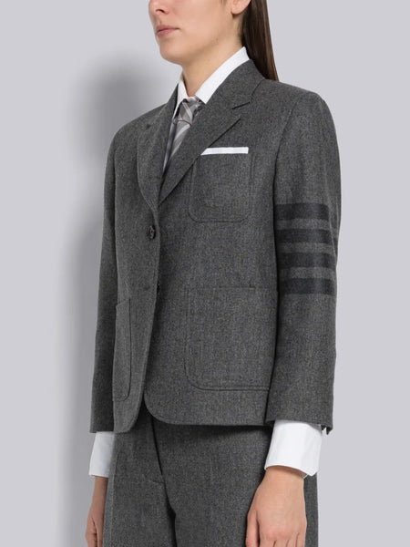 FLANNEL TONAL 4-BAR CROPPED SPORTCOAT MED GREY