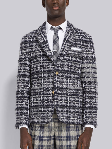TWEED SINGLE-BREASTED BLAZER MED GREY