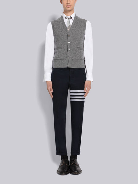 CASHMERE WAFFLE CARDIGAN VEST ミディアム グレー