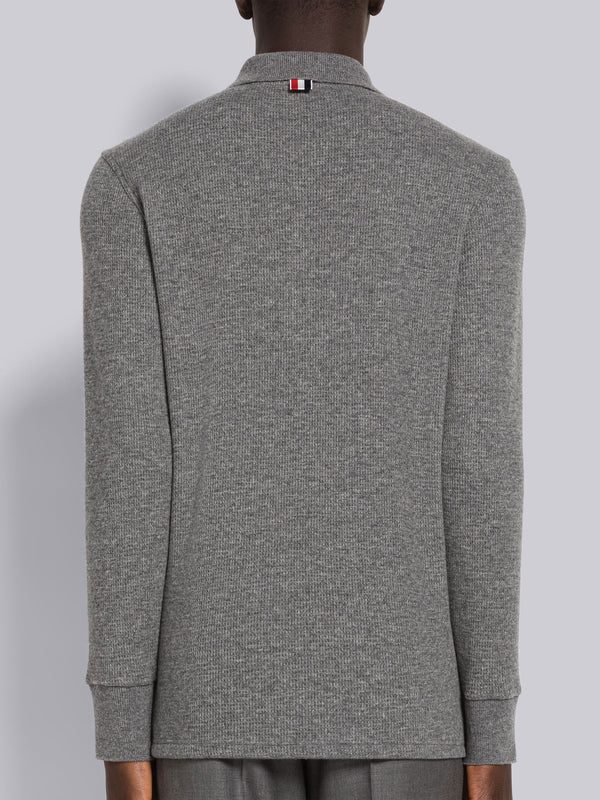 CASHMERE WAFFLE LONG SLEEVE POLO - image 3