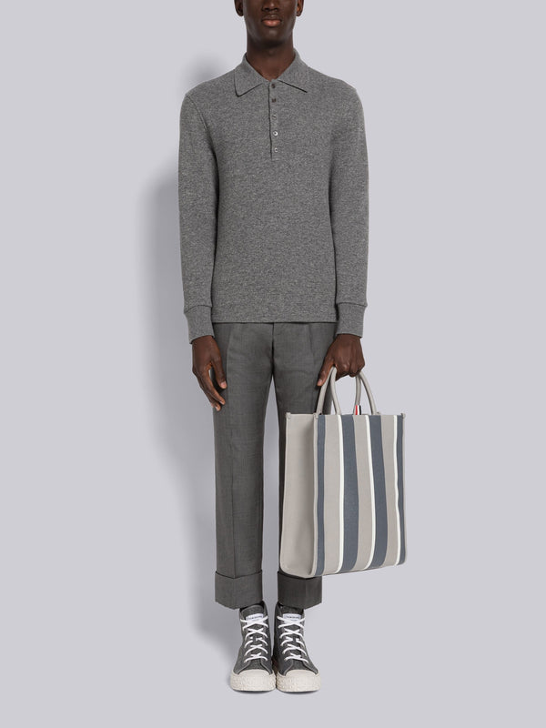 CASHMERE WAFFLE LONG SLEEVE POLO - image 5