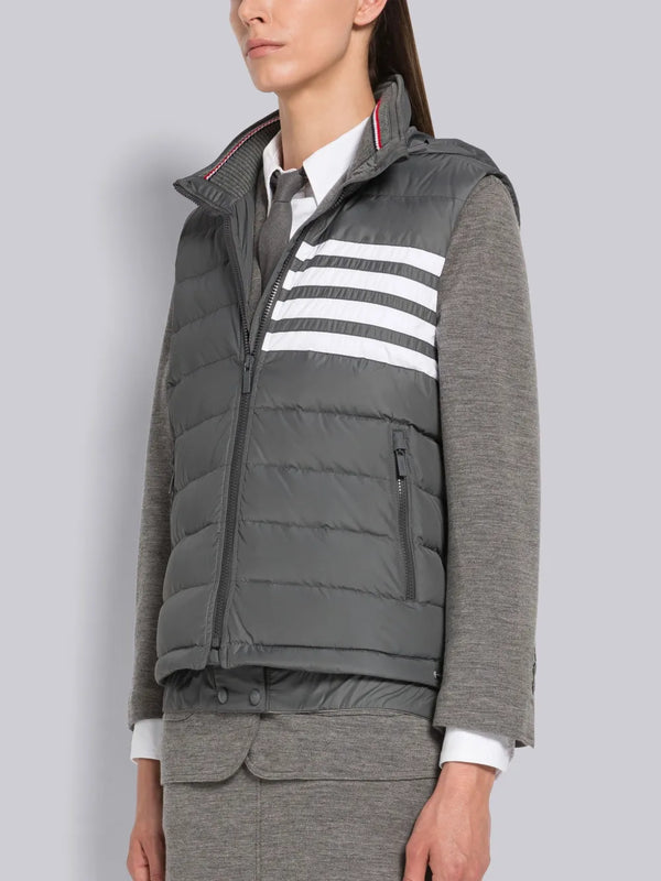 POLY TWILL DOWN FILL 4-BAR FUNNEL NECK HOOD VEST - image 4