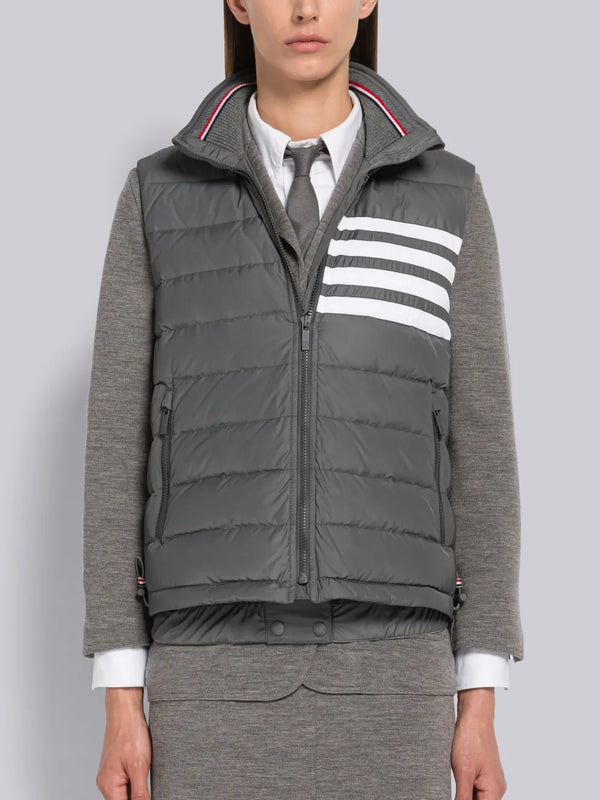 POLY TWILL DOWN FILL 4-BAR FUNNEL NECK HOOD VEST - featured image