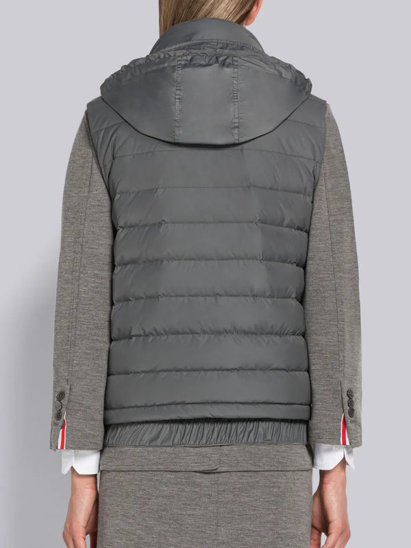 POLY TWILL DOWN FILL 4-BAR FUNNEL NECK HOOD VEST - image 3