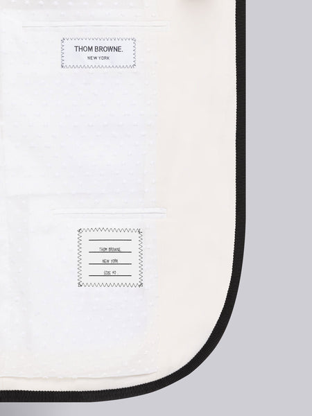 TWILL WEAVE WOOL TIPPING HOLIDAY HIGH ARMHOLE SPORT COAT WHITE